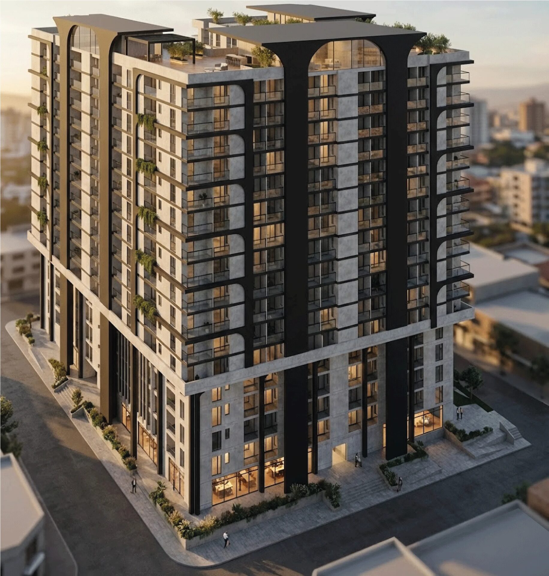 Render oficial de la torre Condominio Abedules Norte en Cochabamba